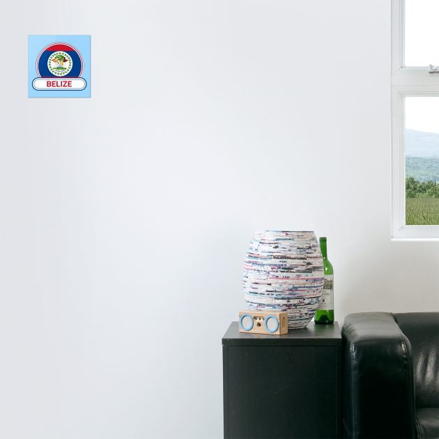 Belize Country Badge - Belize Flag by Yesteeyear